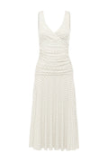 RUCHED PLUNGE JERSY DRESS | POIS BIANCA