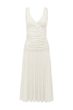RUCHED PLUNGE JERSY DRESS | POIS BIANCA
