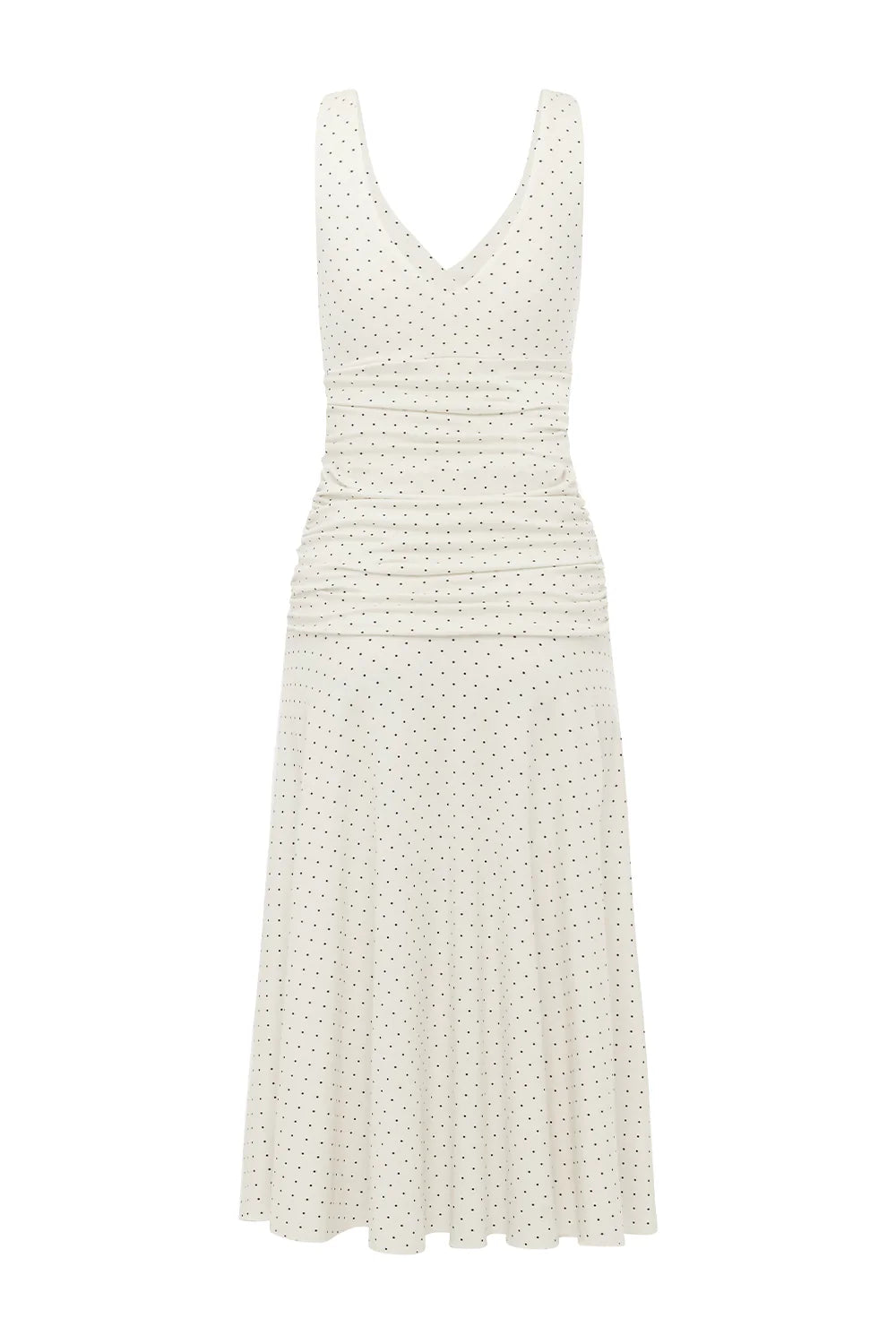 RUCHED PLUNGE JERSY DRESS | POIS BIANCA