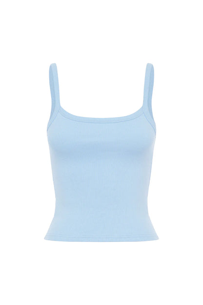RIBBED SINGLET | CIELO