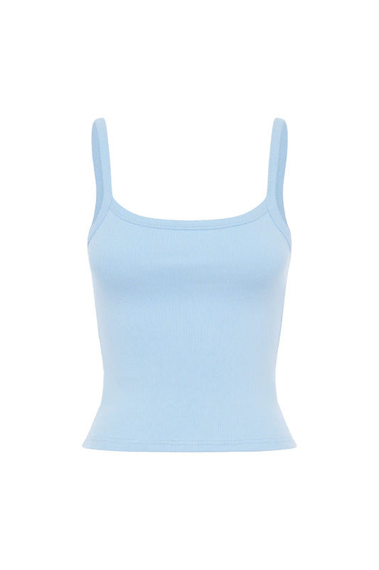 RIBBED SINGLET | CIELO