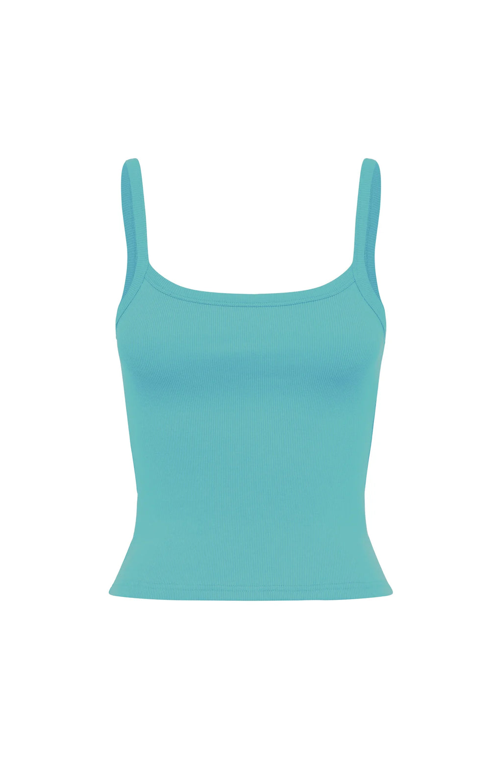 RIBBED SINGLET | TURCHESE