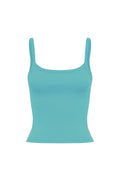 RIBBED SINGLET | TURCHESE