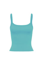 RIBBED SINGLET | TURCHESE