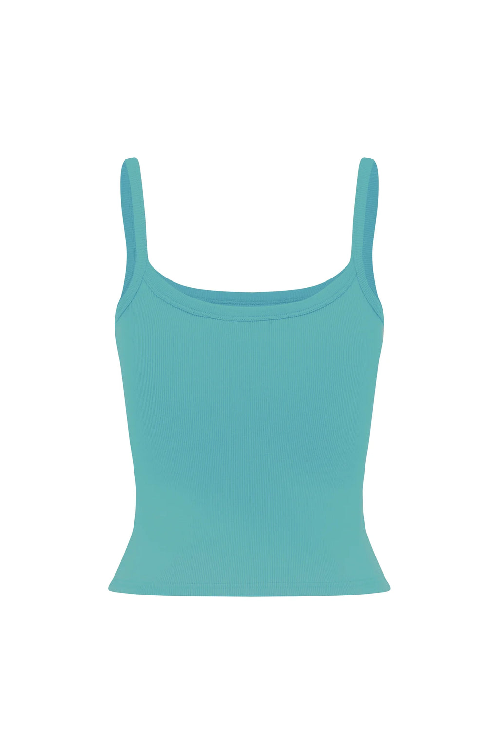 RIBBED SINGLET | TURCHESE