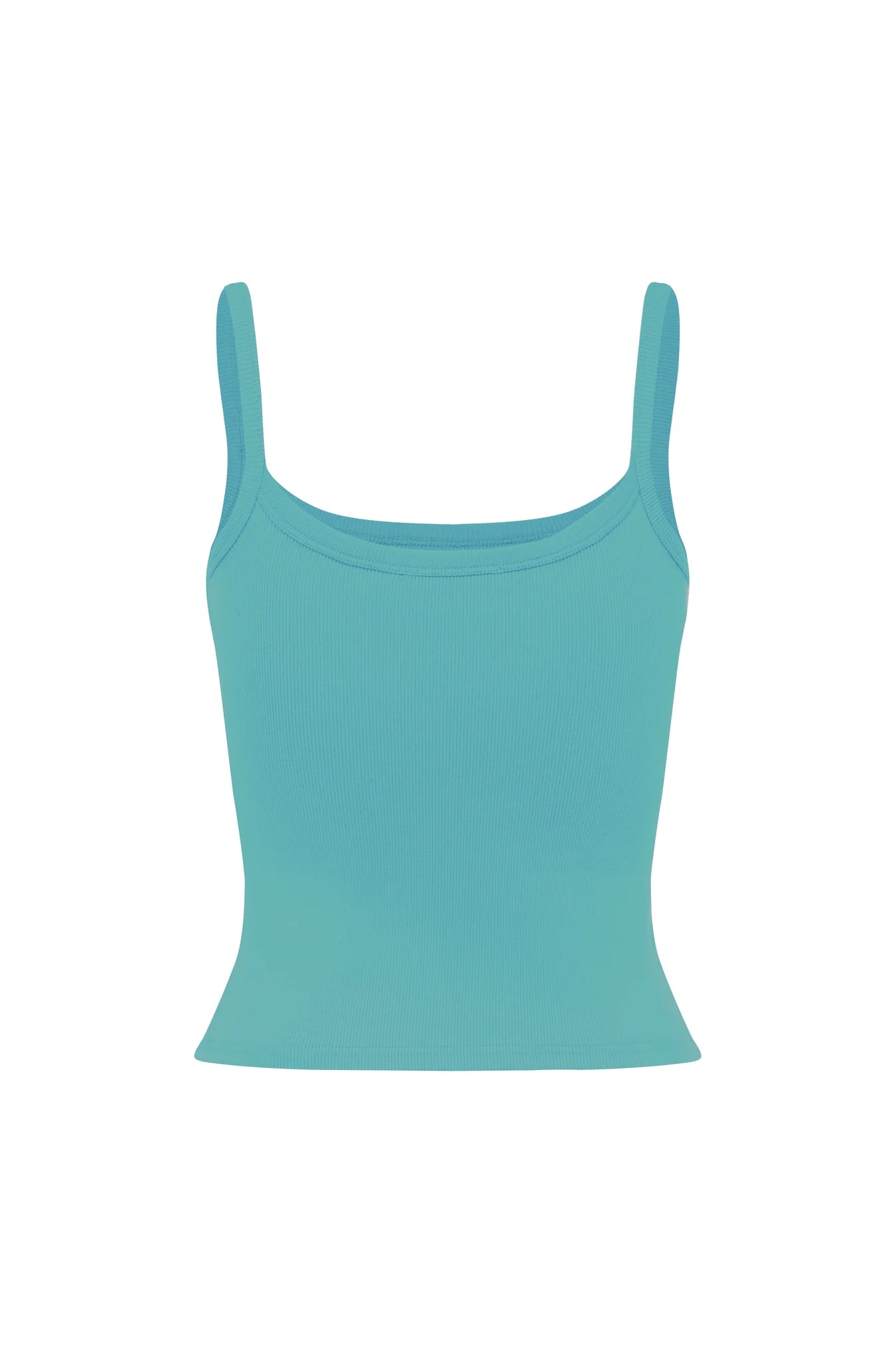 RIBBED SINGLET | TURCHESE