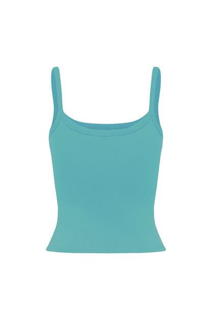 RIBBED SINGLET | TURCHESE