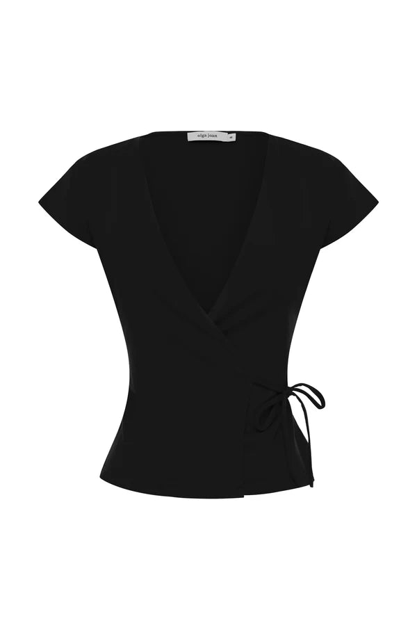 CAP-SLEEVE WRAP TOP | NERA