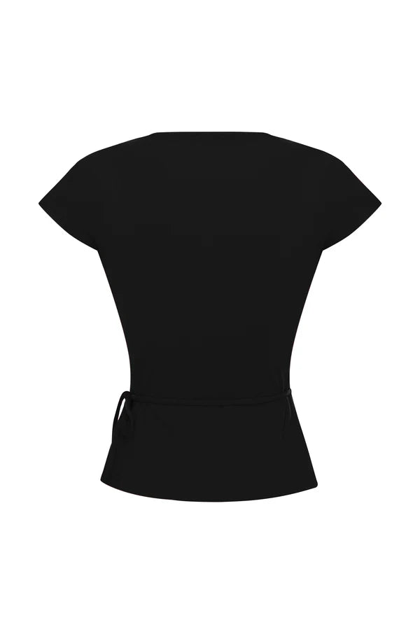 CAP-SLEEVE WRAP TOP | NERA