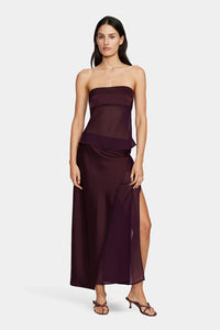 RICKY MIDI SKIRT | PLUM
