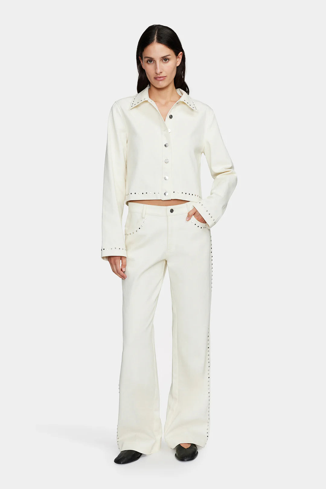 PAT STUDDED JACKET | CREAM