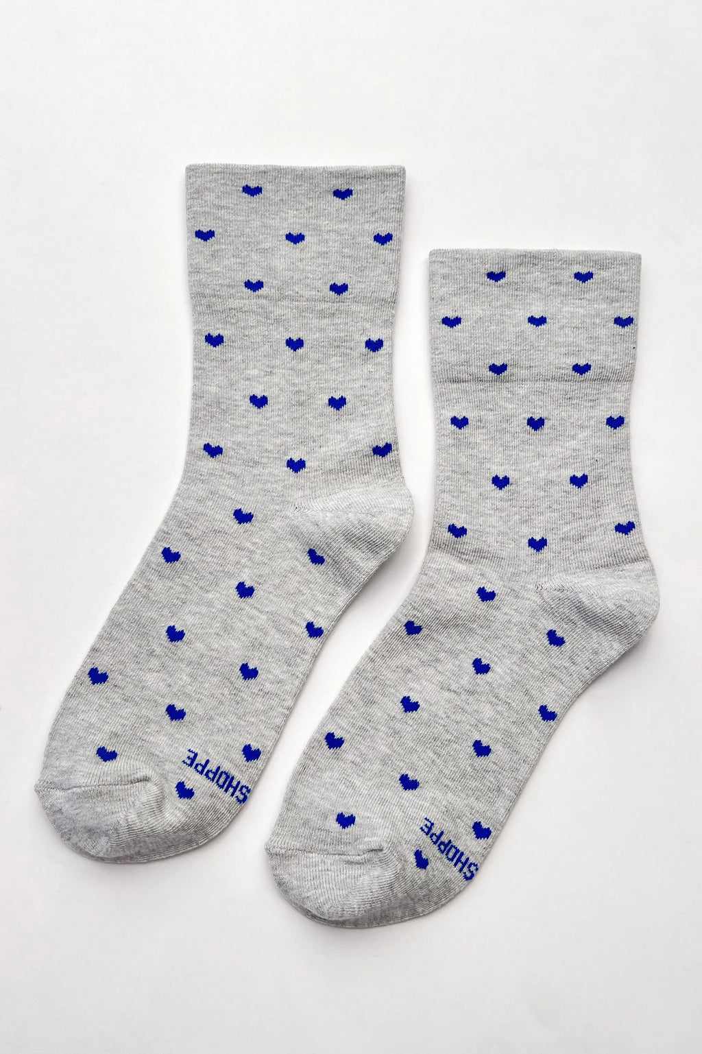Le Bon Shoppe Heart Sneaker Socks Melange Grey/ Cobalt