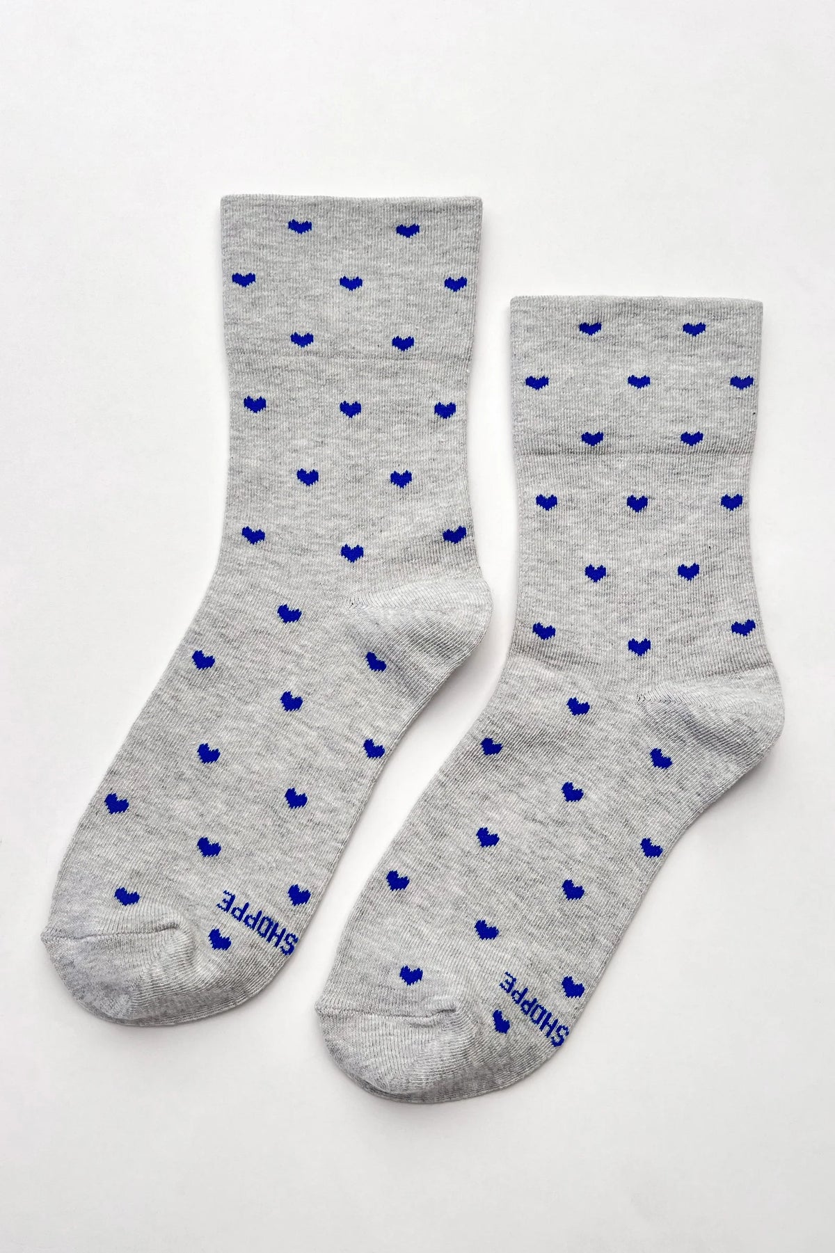 Le Bon Shoppe Heart Sneaker Socks Melange Grey/ Cobalt