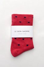 Le Bon Shoppe Heart Sneaker Socks Tomato/ Navy