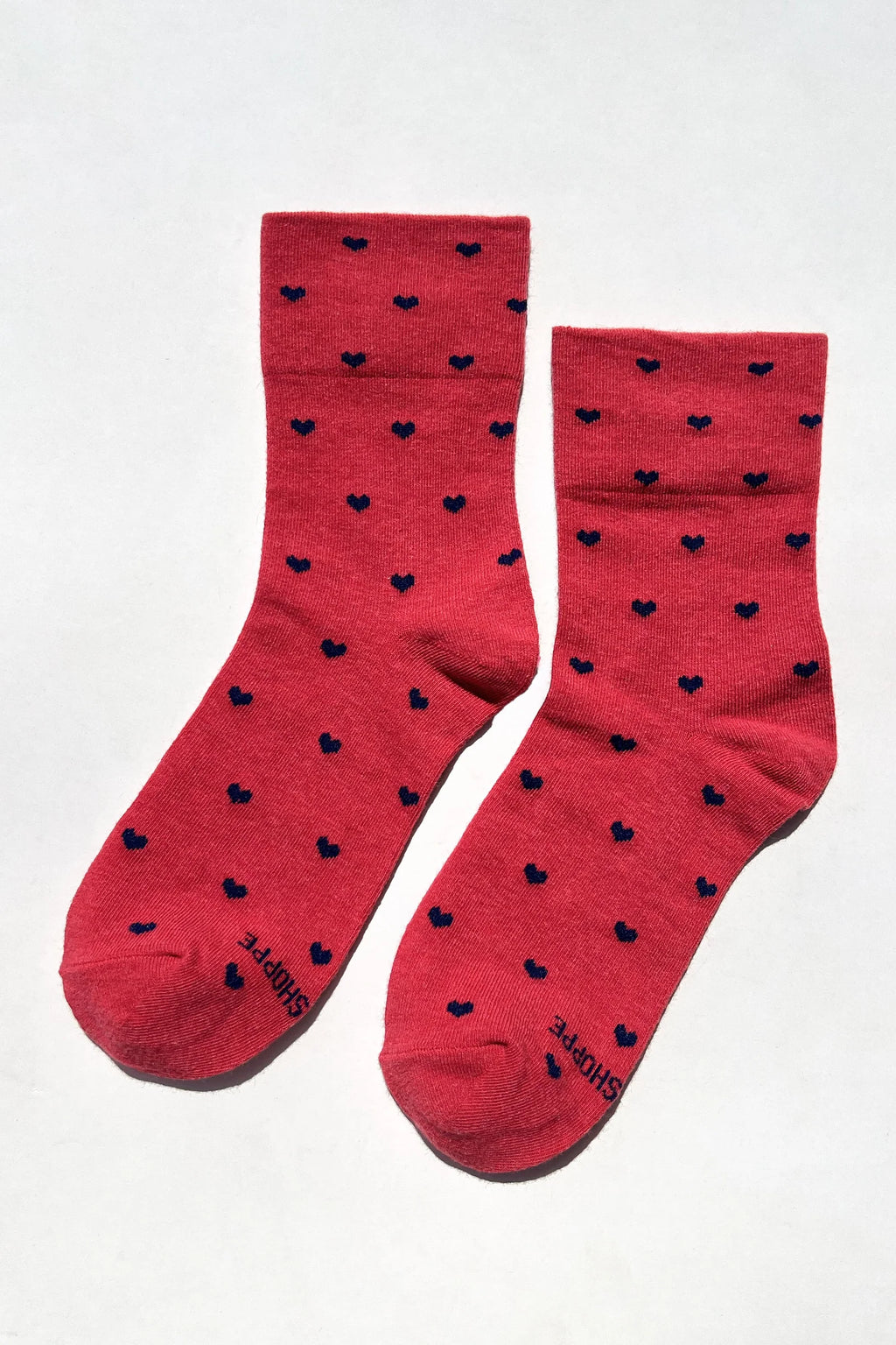 Le Bon Shoppe Heart Sneaker Socks Tomato/ Navy