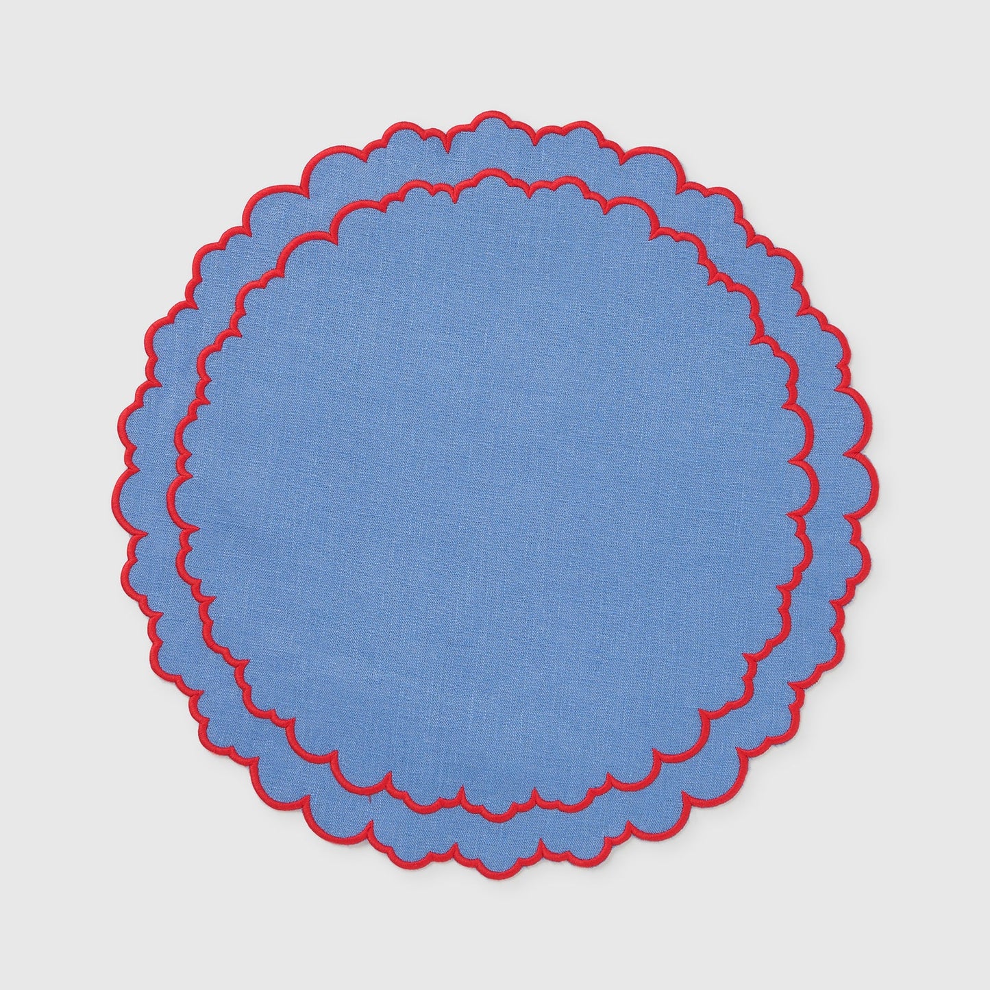 OLIVIA PLACEMAT SET | OCEAN BLUE/ SCARLET RED