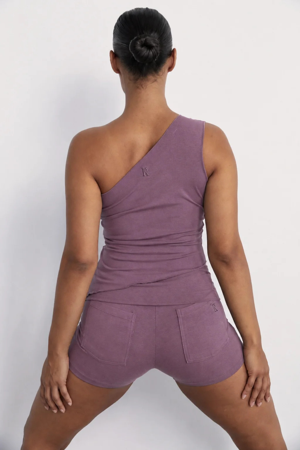 Pinky & Kamal One Shoulder Asym Hem Tank Mauve