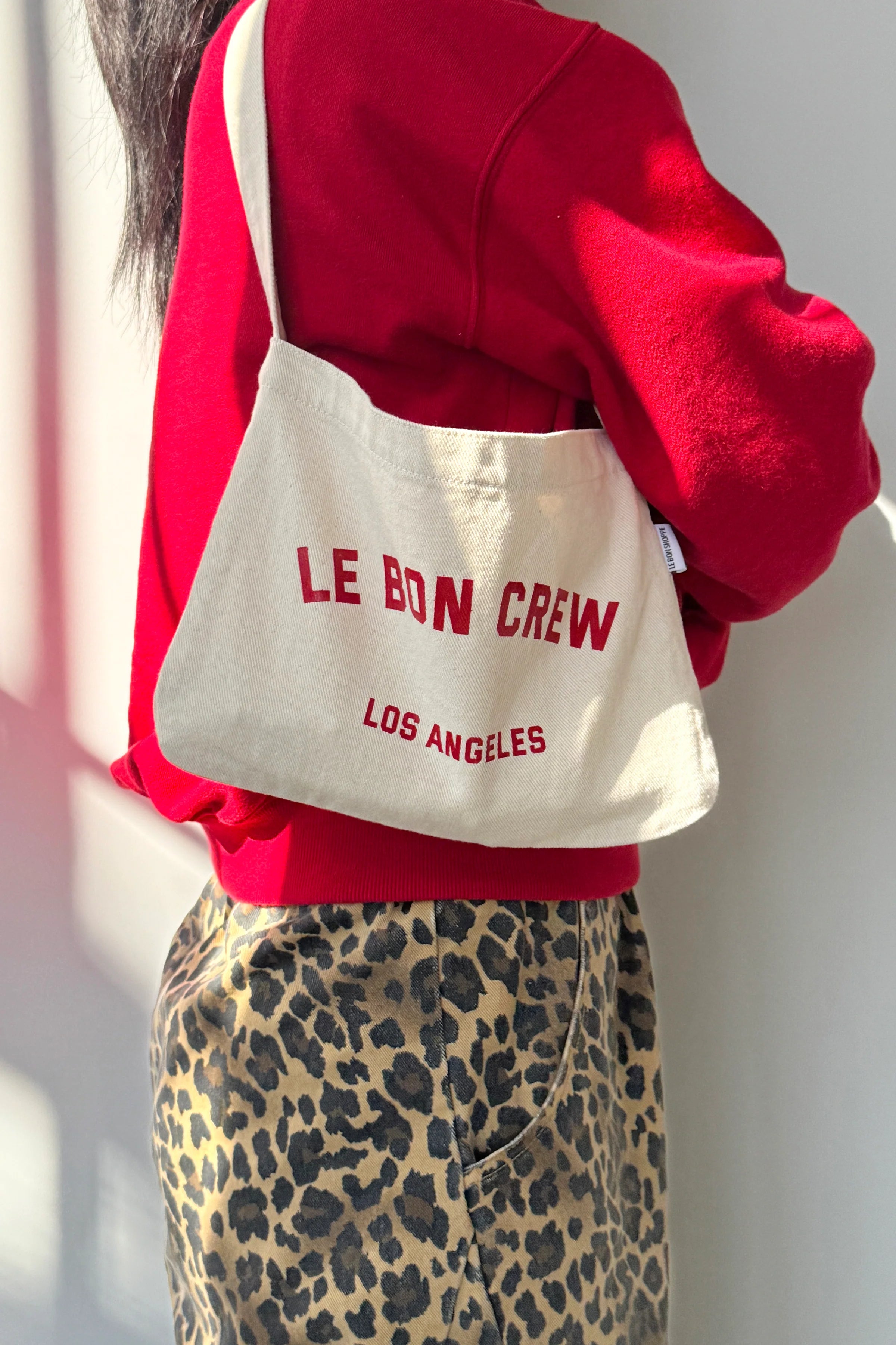 PETITE HAPPY CARRY BAG | NATUREL + RED
