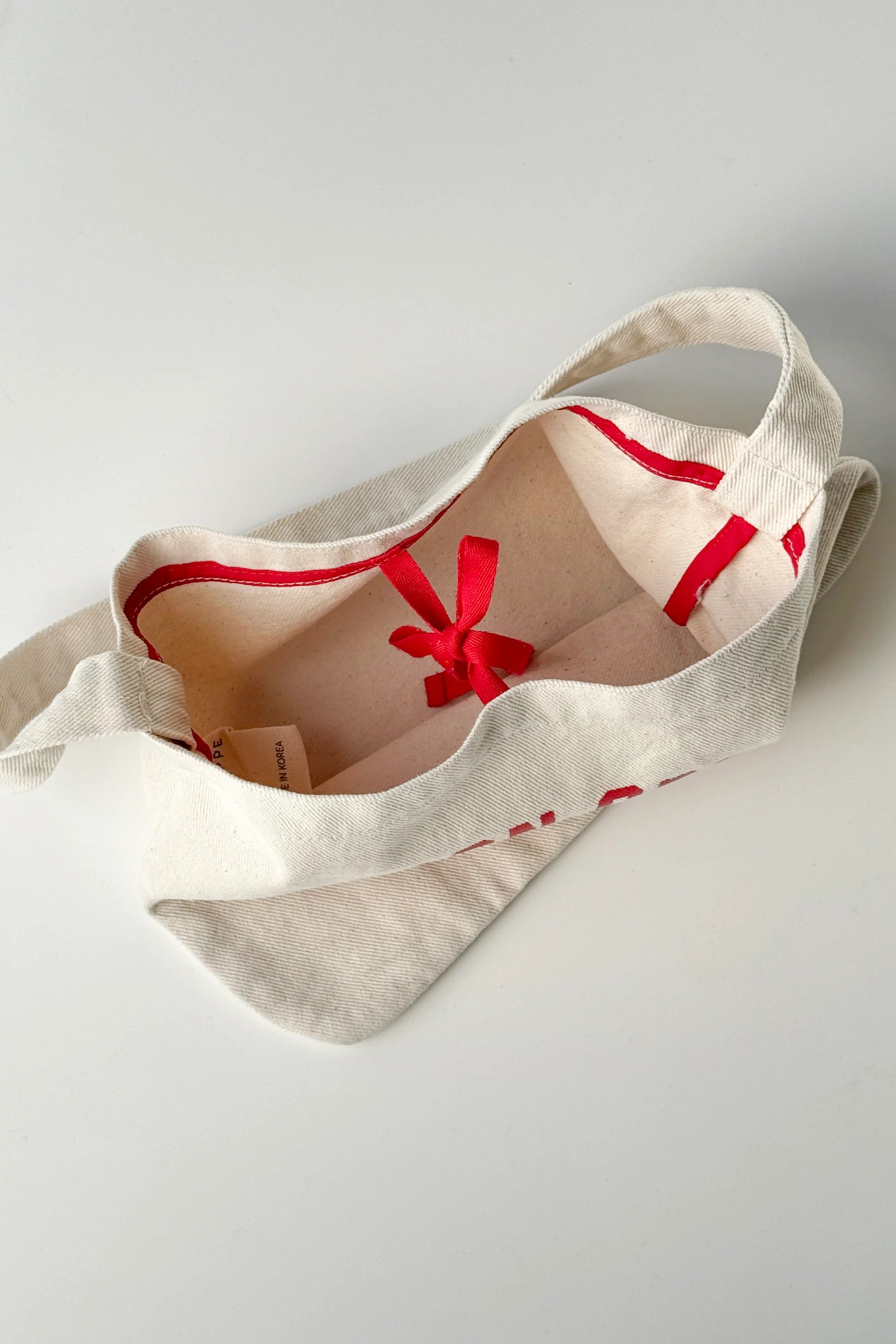 PETITE HAPPY CARRY BAG | NATUREL + RED