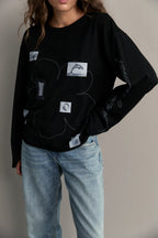 Pinky & Kamal Field Notes Long Sleeve Top Black