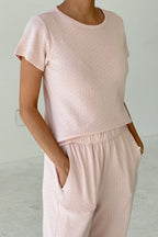 Le Bon Shoppe Pointelle Babe Tee Baby Pink