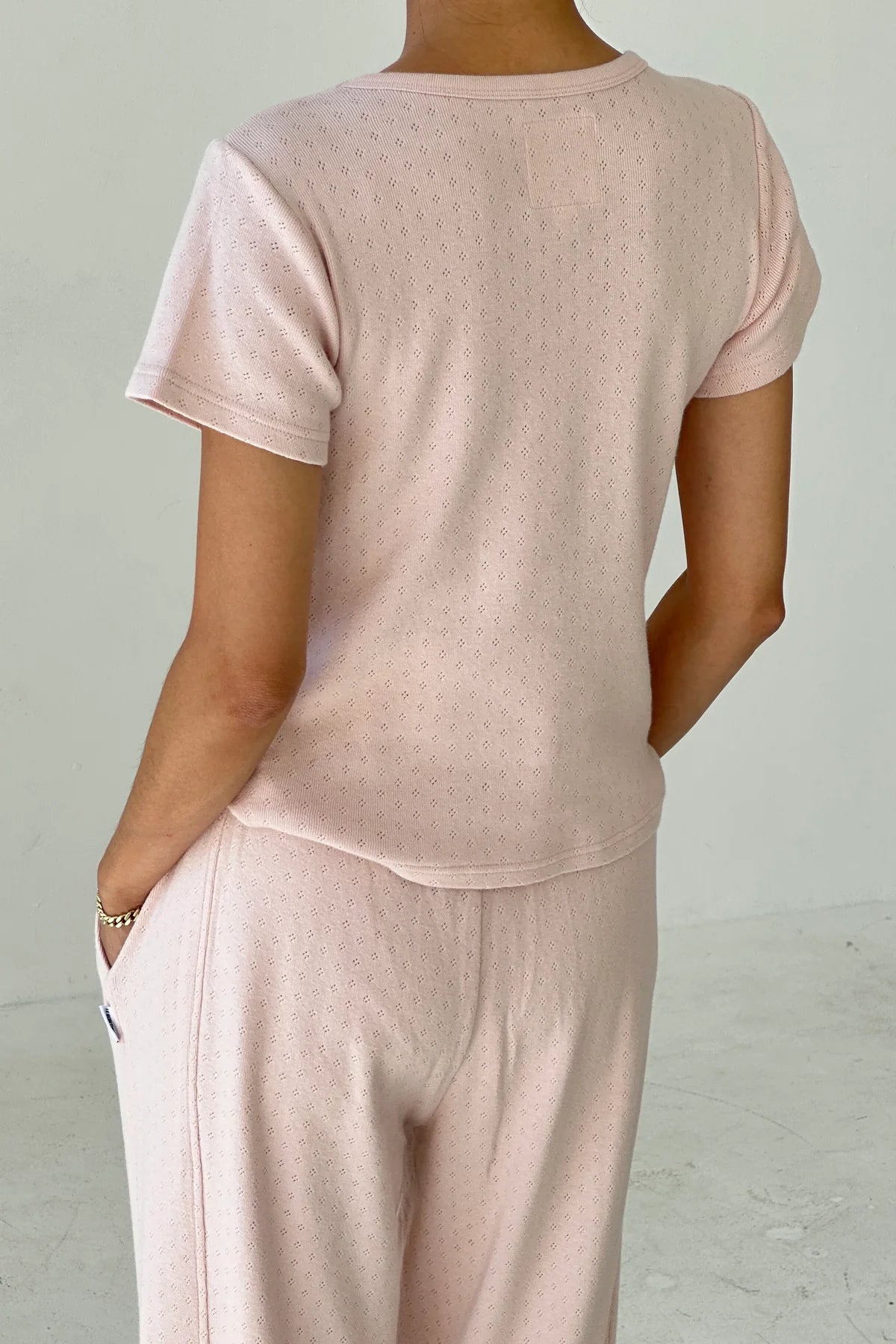 POINTELLE BABE TEE | BABY PINK