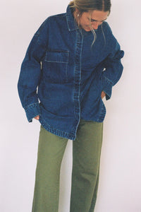 RECYCLED COTTON STRAIGHT LEG JEAN | KHAKI