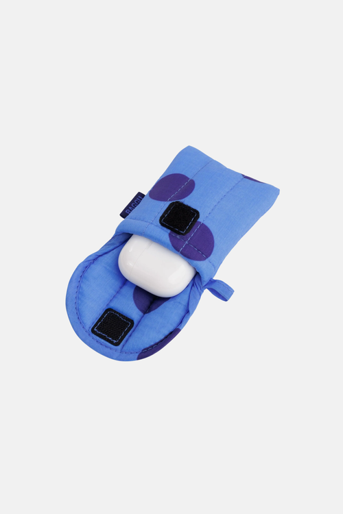 Baggu Puffy Earbuds Case Blue Polka Dot