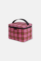 Baggu Puffy Lunch Bag Azalea Pink Tartan