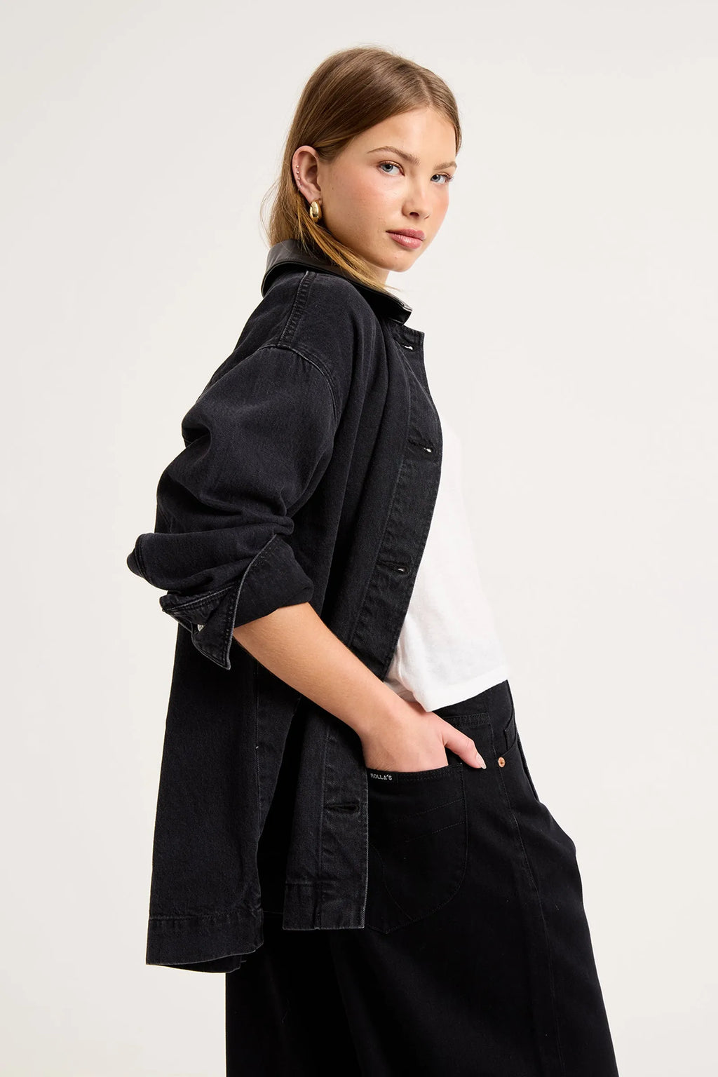 Rollas Denim Chore Jacket Mercer Black