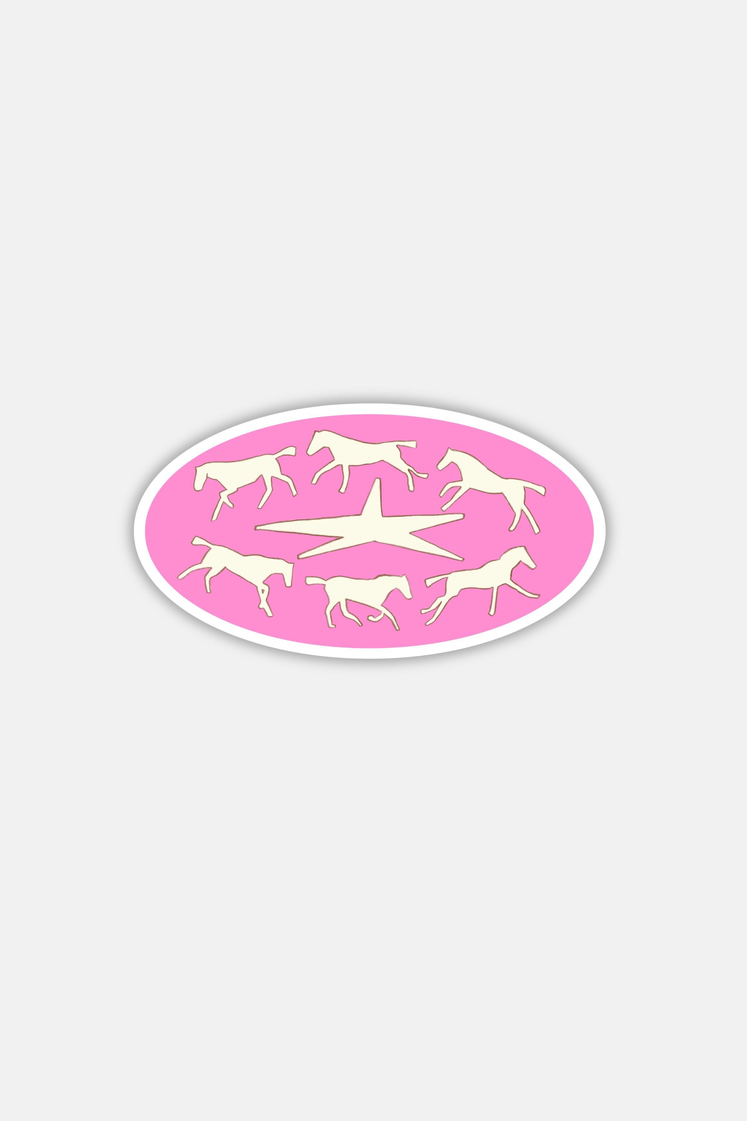 RAGS AF PINK RUNNING HORSES! STICKER