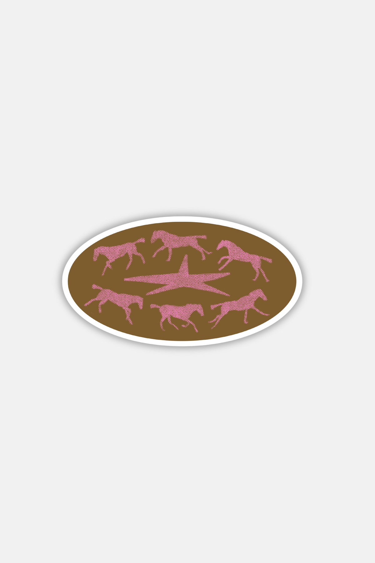 RAGS AF BROWN RUNNING HORSES! STICKER