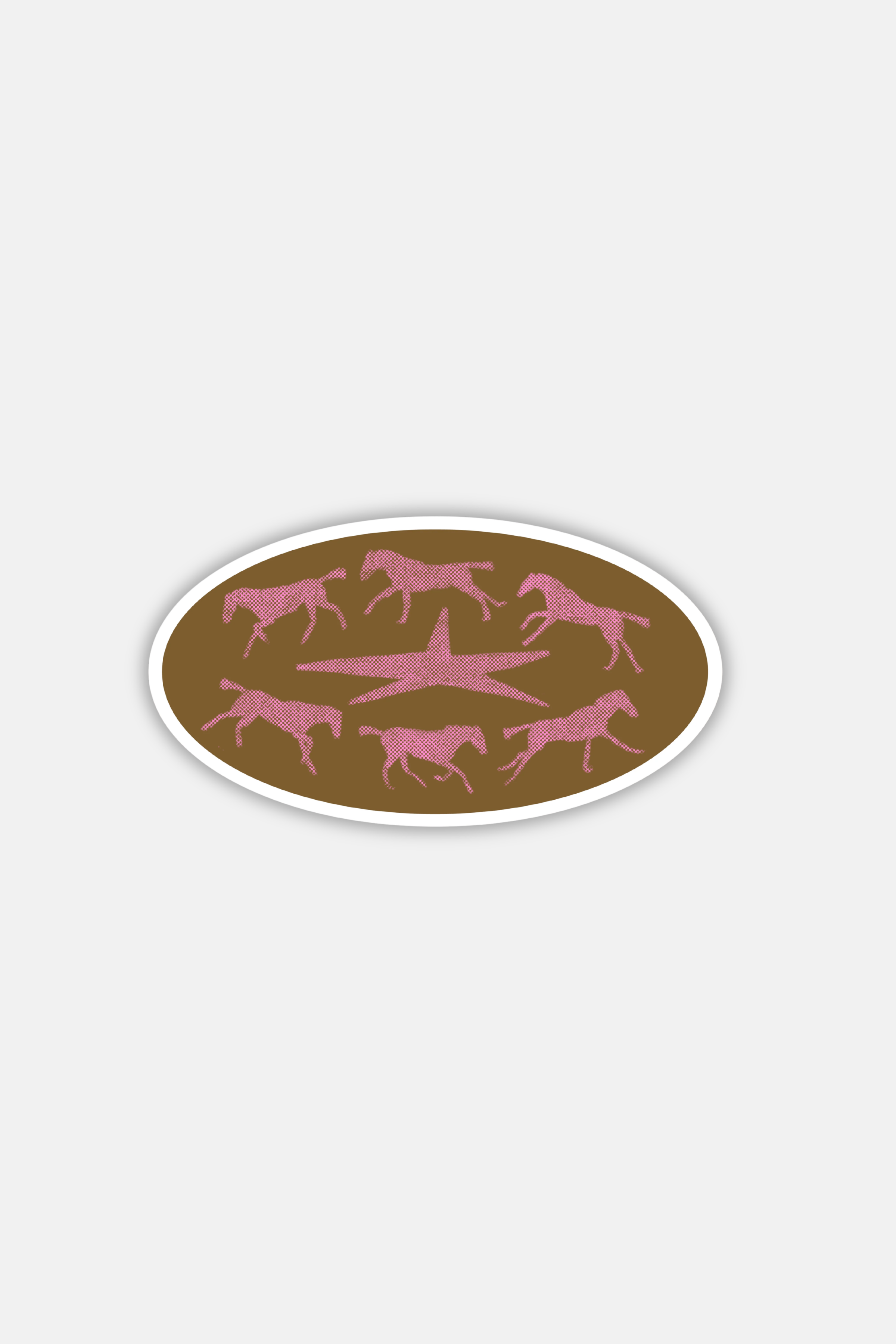 RAGS AF BROWN RUNNING HORSES! STICKER