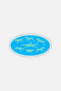 RAGS AF BLUE RUNNING HORSES! STICKER