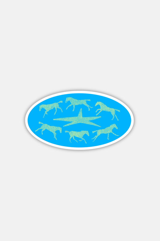 RAGS AF BLUE RUNNING HORSES! STICKER