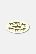 Cream Running Horses! sticker
