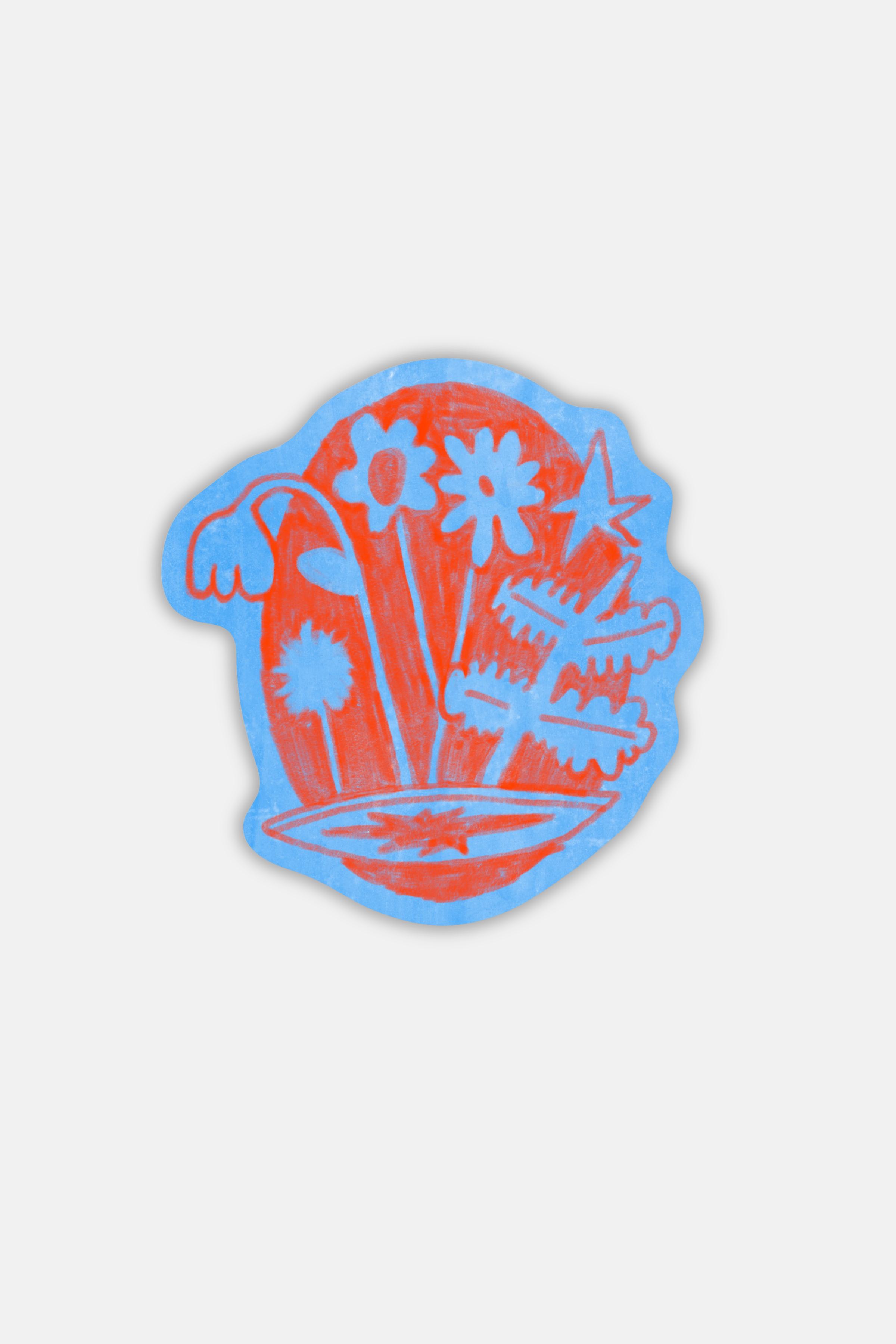 RAGS AF RED FLOWER! STICKER
