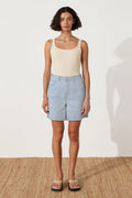 LIGHT WASH RECYCLED COTTON WALK SHORT