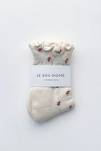 Le Bon Shoppe Petal Ruffled Hugger Crew Socks Cream Petal