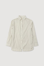 RIA STRIPE LONG SLEEVE SHIRT | CREAM / SMOKE