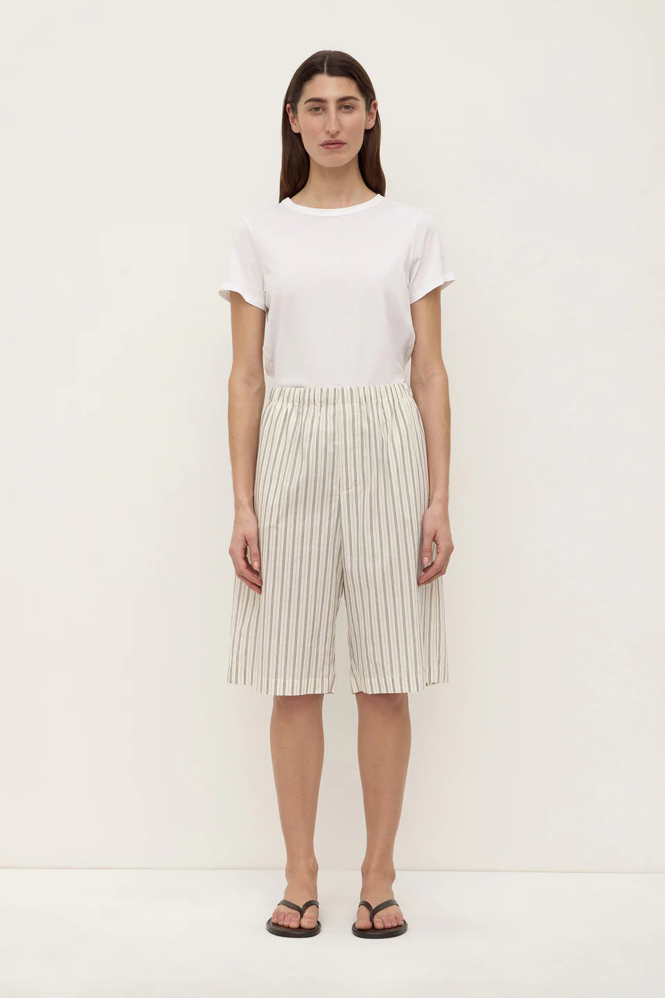 RIA STRIPE SHORT | CREAM/SMOKE