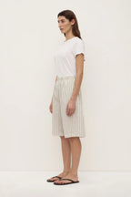 RIA STRIPE SHORT | CREAM/SMOKE
