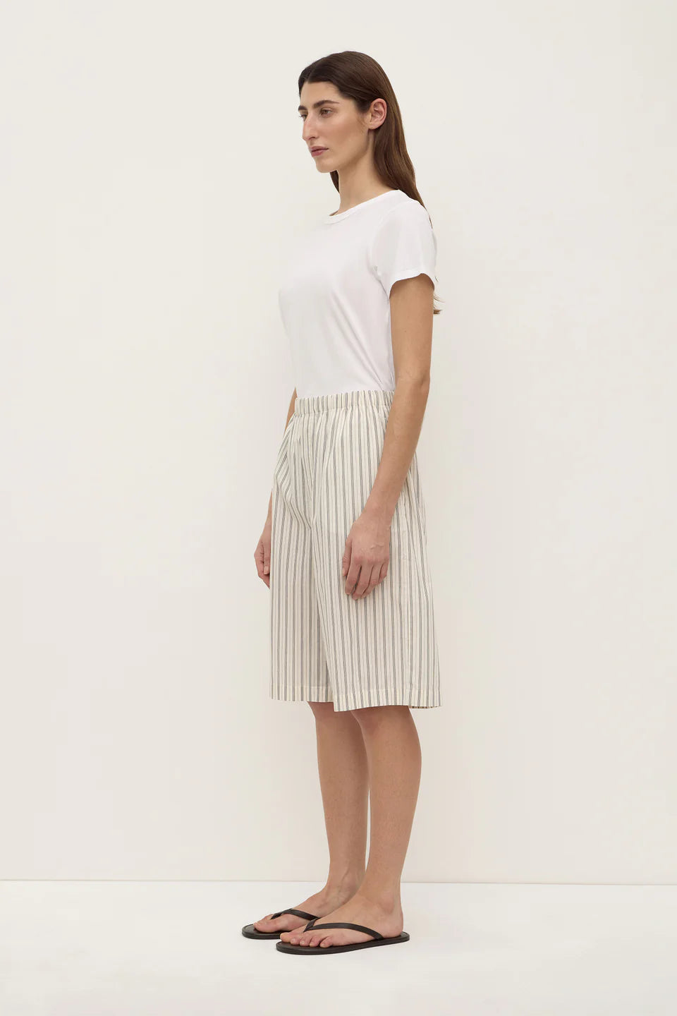 RIA STRIPE SHORT | CREAM/SMOKE