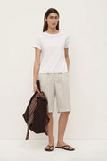 RIA STRIPE SHORT | CREAM/SMOKE