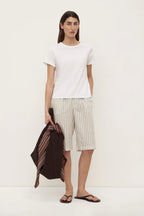 RIA STRIPE SHORT | CREAM/SMOKE