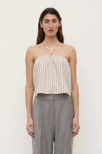 RIA STRIPE TOP | CREAM/SMOKE