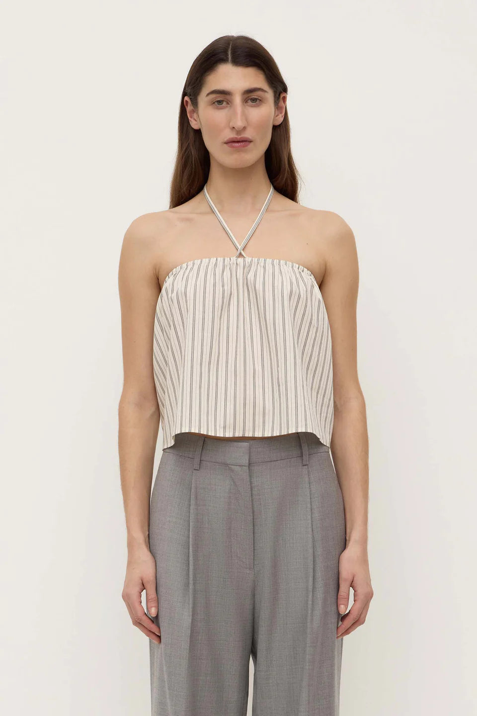 RIA STRIPE TOP | CREAM/SMOKE