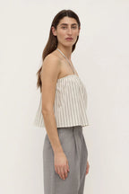 RIA STRIPE TOP | CREAM/SMOKE