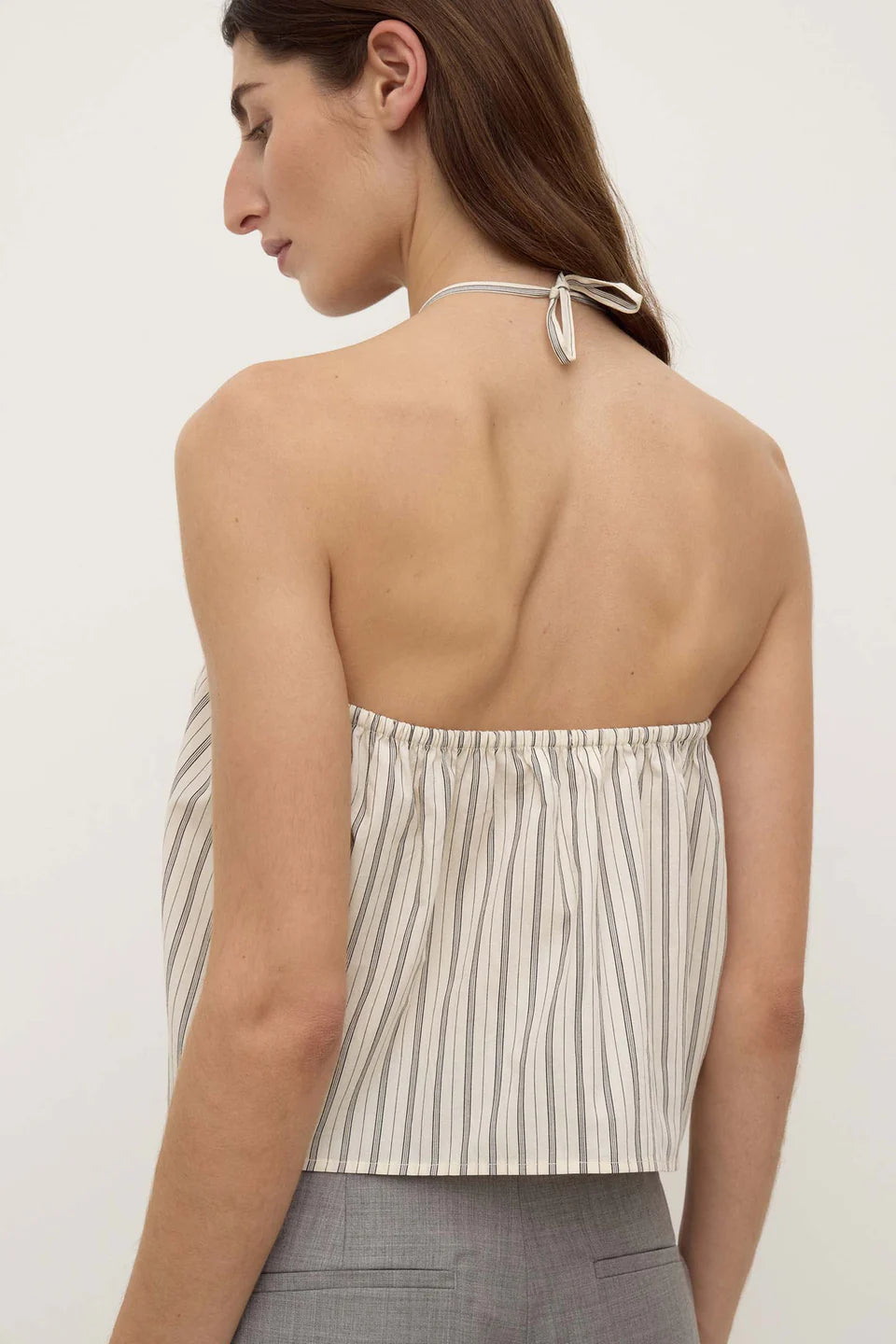 RIA STRIPE TOP | CREAM/SMOKE