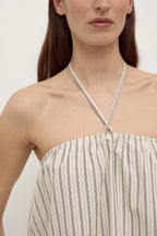 RIA STRIPE TOP | CREAM/SMOKE